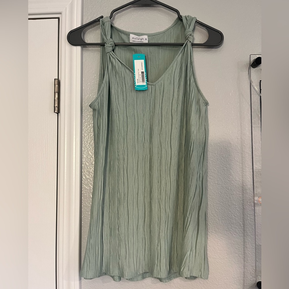 Kaleigh Knotted Tank, mint green